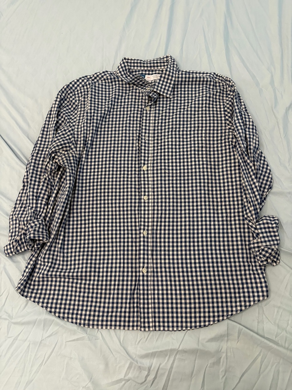 Old Navy Navy and White Gingham Button-Down Shirt